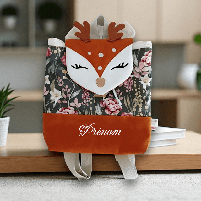 Sac à dos biche faon pour maternelle, crèche...